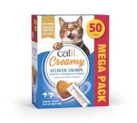 Catit Creamy Salmon & Prawn Lickable Cat Treats 50 Pack | Grain-Free Soft Lick Cat Treat. Natural ingredients. High-meat content. Freezable treats.