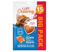 Catit Creamy Salmon & Prawn Lickable Cat Treats, 15 x 10g