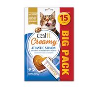 Catit Lickable Cat Treats Creamy Salmon & Prawn – Grain-Free, for Cats & Kittens – 15 x 10g