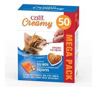 Catit Creamy Treats Mega Pack Cat Reward Chicken, Lamb, Salmon, Prawn, Tuna
