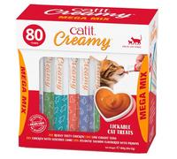 Catit Creamy Variety Pack Lickable Cat Treats for Cats and Kittens, Cat Treat Licky Snack, Grain-Free Lick Treat, 80 x 10g Multipack