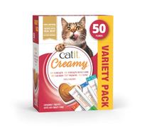 Catit Lickable Cat Treats for Cats & Kittens Creamy Variety – Grain-Free – 50 Pack