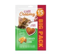 Catit Creamy & Yummy Lickable Cat Treat,Grain Free & Naturally Flavoured, 15x10g