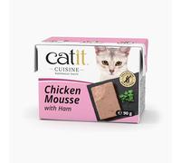Cuisine Chicken with Ham Mousse Complete Wet Cat Food 90g Catit Brown One Size