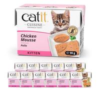 Catit Cuisine Chicken Mousse Kitten Complete Wet Cat Food, Grain Free Wet Cat Food, Smooth Protein-Rich Meal for Kittens, 90g Tetra Pack x12