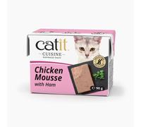 Cuisine Chicken with Ham Mousse Complete Wet Cat Food 90g Catit Brown One Size