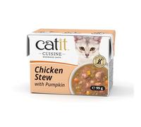 Catit Cuisine Chicken Stew, Grain Free Wet Cat Food in Broth, Tender Meat Stew for Adult Cats, 95g Tetra Pack x12