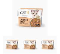 Catit Cuisine Chicken Stew with Pumpkin Adult 1 Year + Wet Cat Food, 95g (Pack of 4)