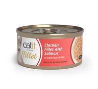 Catit Cuisine Fillet, Real Chicken Fillet with Salmon in Broth, Grain
