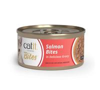 Catit Cuisine Bites, Salmon Bites in Gravy, Grain Free Wet Cat Food for Adult Cats, High Meat Tinned Cat Food in Gravy 1 x 75g