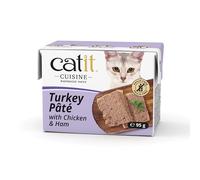 Catit Cuisine Turkey Pâté, Grain Free Wet Cat Food in Gravy, Real Meat Food for Adult Cats, 95g Tetra Pack x12