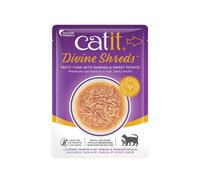 Catit Divine Shreds Wet Food (Tuna with Shirasu & Sweet Potato, 75 g) - Premium, Nutritious Cat Treat
