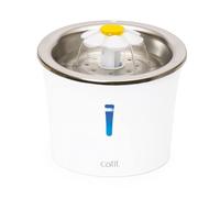 Catit Flower Stainless Steel Cat Water Fountain for Drinking with Water Level Window and LED Nightlight, Automatic Pet Drinking Fountain including a