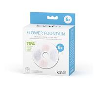 Catit Filter Cartridge Flower Fountain Triple Action Frameless Stop Odour Keep Fresh 6 Pack