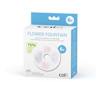 catit Genuine Flower Replacement Frameless Water Fountain Filter Cartridges, 6 Pack