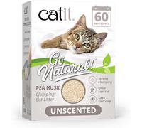 Catit Go Natural Unscented Pea Husk Clumping Cat Litter, Deodorising, 99.9% Dust-Free, Fast Clumping Cat Litter, Plant-Based Litter for Cats & Kittens, 6.1kg