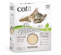 Catit Go Natural Unscented Pea Husk Clumping Cat Litter, Deodorising, 99.9% Dust-Free, Fast Clumping Cat Litter, Plant-Based Litter for Cats &