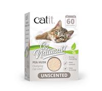 Catit Go Natural Unscented Pea Husk Clumping Cat Litter, Deodorising, 99.9% Dust-Free, Fast Clumping Cat Litter, Plant-Based Litter for Cats & Kittens, 6.1kg