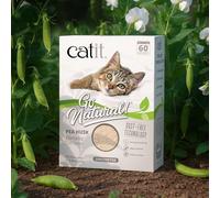 Catit Go Natural Unscented Pea Husk Clumping Cat Litter, Deodorising, 99.9% Dust-Free, Fast Clumping Cat Litter, Plant-Based Litter for Cats & Kittens, 6.1kg