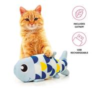 Catit Groovy Fish - Motion Activated Dancing Fish, Flipping Fish Cat Toy, Blue