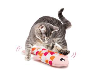 Catit Groovy Gecko / Fish Cat Toy Motion Activated USB Charge Includes Catnip
