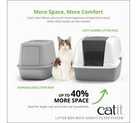 Catit Hooded Cat Pan Grey Jumbo 57x46x43cm