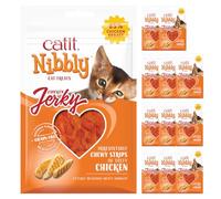 Catit Nibbly Jerky, Soft Cat Treats for Cats & Kittens, Chicken, 12x30g