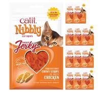 Catit Nibbly Jerky, Soft Cat Treats for Cats & Kittens, Chicken, 12x30g