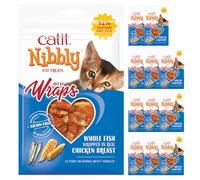 Catit Nibbly Wraps Soft Cat Treats for Cats & Kittens, Chicken&Fish, 12x30g