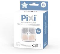 Catit PIXI Cat Drinking Fountain Filter, Triple Action Water Filter, 6-Pack, White