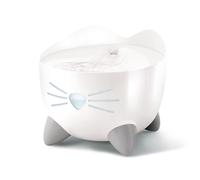 Catit PIXI Drinking Water Fountain for Cats, White, Automatic Pet Drinking Fountain with Triple Action Carbon Filter, Refill Level Window an