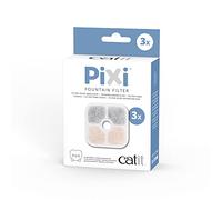 Catit PIXI Genuine Replacement Water Fountain Filter Cartridges, 3 Pack | 3 components: cotton fabric, activated carbon & ion exchange resin for fresh water, less impurities and easy care