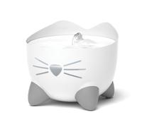 Catit PIXI Mini Automatic Water Drinking Fountain for Kittens, White | Automatic Pet Drinking Fountain. Triple Action Carbon Filter provided. Refill Water Level Window. LED Nightlight.