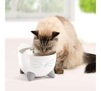 Catit PIXI Smart Drinking Water Fountain for Cats, White, Automatic Pet Drinking Fountain with Triple Action Carbon Filter, Refill Level Window and LED Nightlight with Smart App Connectivity