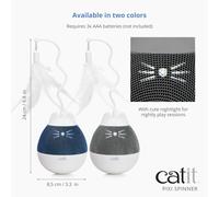 Catit PIXI White and Blue Spinner Cat Toy - One Size