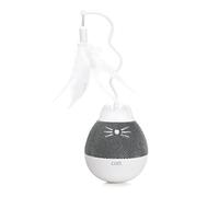 catit Pixi Spinner, Interactive Treat Dispensing Cat Toy, White & Grey | Slow Feeder Toy.