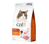 Catit Recipes Adult Poultry Dry Cat Food, Natural Grain Free Dry Food with Meat, High Protein Cat Kibble for Adult Cats, Hairball Control & Omega 3, 400g Bag