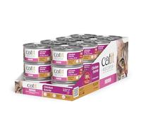 Catit Recipes Indoor Chicken Entrée - High-Protein Wet Cat Food with L-Carnitine, Bone Broth for Hydration, Omega-3 for Skin & Coat, and Prebiotics & Postbiotics for Gut Health 3oz (24/cs)