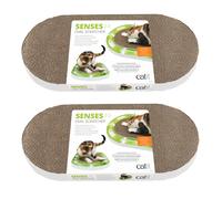 Catit Senses 2.0 Oval Circuit Cardboard Cat Scratcher Toy Includes Catnip x 2
