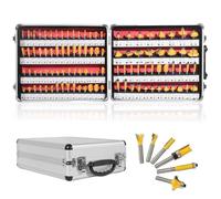 CATITO 100 Pieces Router Bits Set, 1/4" Shank Router Bit, Professional Woodworking Milling Cutter Set, Tungsten Carbide Milling Bit Kits for Professional Woodworking