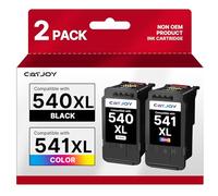 CATJOY 540XL 541XL Replacement for Canon 540 and 541 Ink Cartridges 540XL Ink Cartridges 541XL for Canon TS5150 MG3600 MG3650S TS5151 MG3650 MG4250 MX475 Printer(1 Black 1 Tri-Colour)