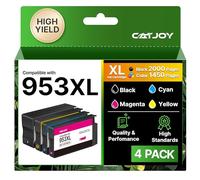 CATJOY 953 953XL Ink Cartridges Compatible for HP 953 XL Ink Cartridge With for HP Officejet Pro 7720 Ink Cartridge,Officejet Pro 7740 8710 8720 Printers (Black, Cyan, Magenta,Yellow, 4Pack)