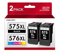CATJOY PG-575XL CL-576XL Ink Cartridges，575XL 576XL Printer Cartridges Replacement for Canon 575 576 Ink Cartridges for Canon PIXMA TS3550i TR4750i TR4755i TS3750i TR4751i Printer (1*Black, 1*Colour)