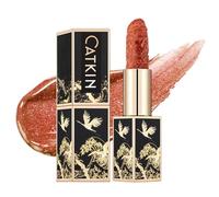 CATKIN Coral Glitter Lipstick, Long Lasting, High Impact, Moisturizing Formula, enriched with Avocado Oil and Vitamin E, 3.2g
