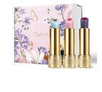 CATKIN Tinted Flavoured Lip Balm, Hydrating & Buildable Sheer Colour, Lip Moisturiser with Shea Butter, Jojoba & Natural Oils, Nourishing, Soothing & Vegan Lip Care for Dry Cracked Lip, 3.6g, Gift Box