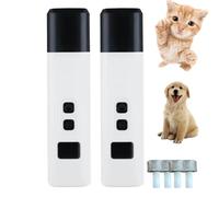 Catlabo Cat Nail, Catlabo Nails Trimmer, Safe Cut Cat Nails Trimmers, Two Adjustable with 360° Grinding Settings, Pet Toe Nail Trimmer for Cats & Dogs Works on All Sized (Whilt*2)