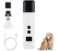 Catlabo Cat Nail, Catlabo Safe Cut Cat Nail Trimmer, Silent Dog Nail Grinder, 2 Speeds Adjustable, USB Rechargeable Dog Claw Grinders with LED Light for Small Medium Large Dogs, Cats & Pets (White)