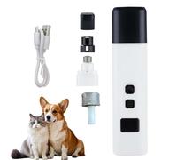 Catlabo Cat Nail, Catlabo Safe Cut Cat Nail Trimmer, Two Adjustable with 360° Grinding Settings, Low-Vibration Ultra-Quiet 2 in 1 Dog Nails Clippers for Large Medium Small Dogs Cats (White)