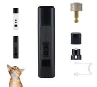 Catlabo Safe Cut Cat Nail Trimmer, 2 Adjustable 360° Grinding Settings, Ultra-Quiet Under 40dB Low-Vibration, Suitable for All Sized Cats & Dogs (Black,+1 head)