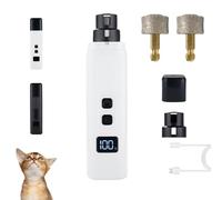 Catlabo Safe Cut Cat Nail Trimmer, 2 Adjustable 360° Grinding Settings, Ultra-Quiet Under 40dB Low-Vibration, Suitable for All Sized Cats & Dogs (white,+2 head)